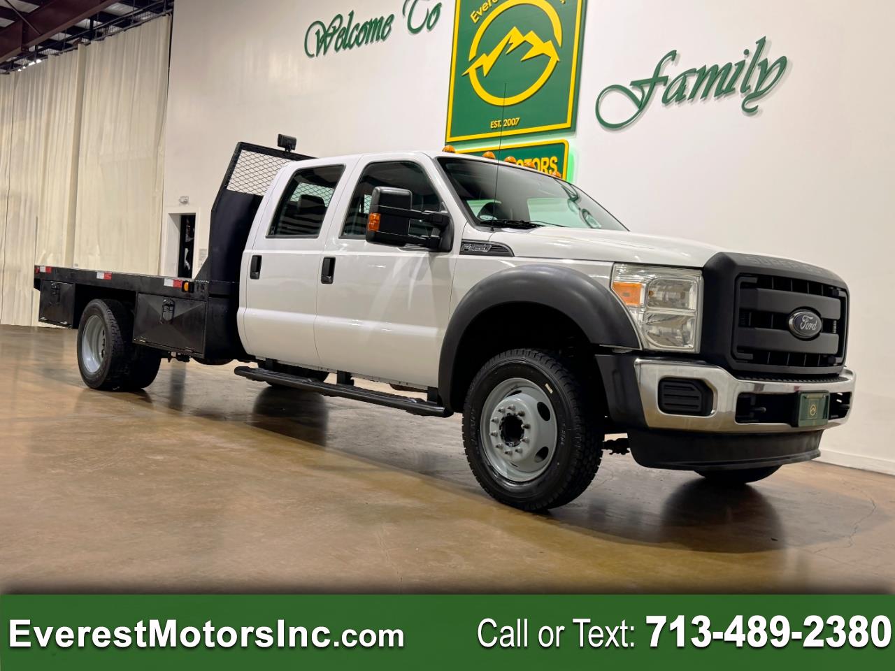 2014 Ford Super Duty F-450 DRW XL 4X2 CC 200"WB 12FT FLATBED V10 GAS PTO 1OWNER