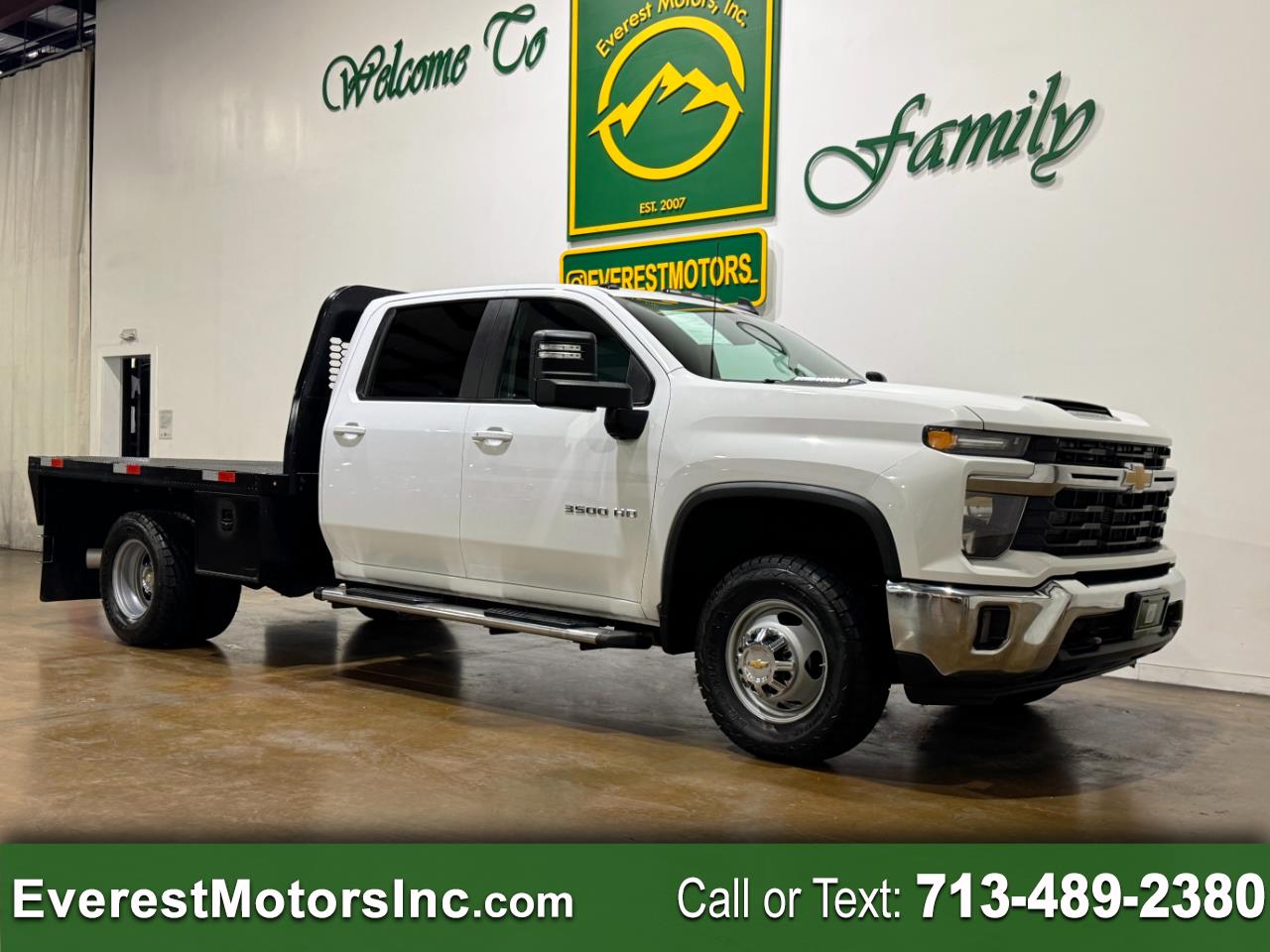 2024 Chevrolet Silverado 3500 LT 4X4 CC 9FT FLATBED DRW 6.6L V8 PTO DIESEL 1OWN