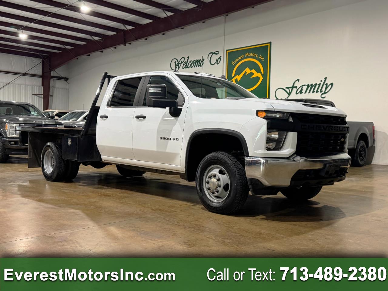 2022 Chevrolet Silverado 3500 WT 4X4 CREW CAB DRW 9FT FLATBED 6.6L V8 GAS 1OWNER