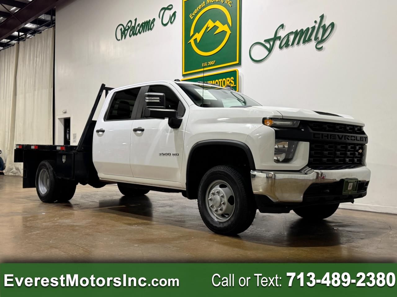 2022 Chevrolet Silverado 3500 WT 4X4 CREW CAB DRW 9FT FLATBED 6.6L V8 GAS 1OWNER