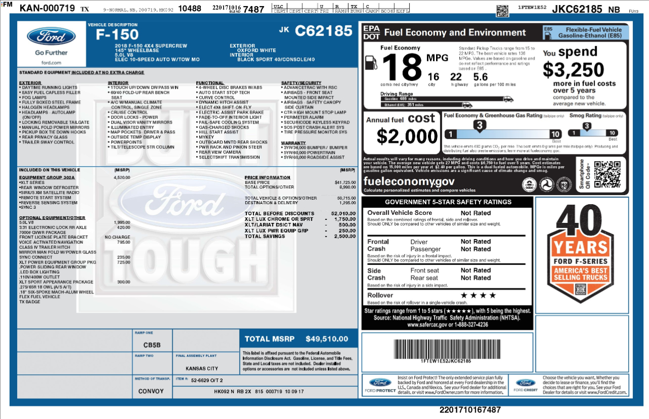 Ford F-150  2018 Ford F-150  2018