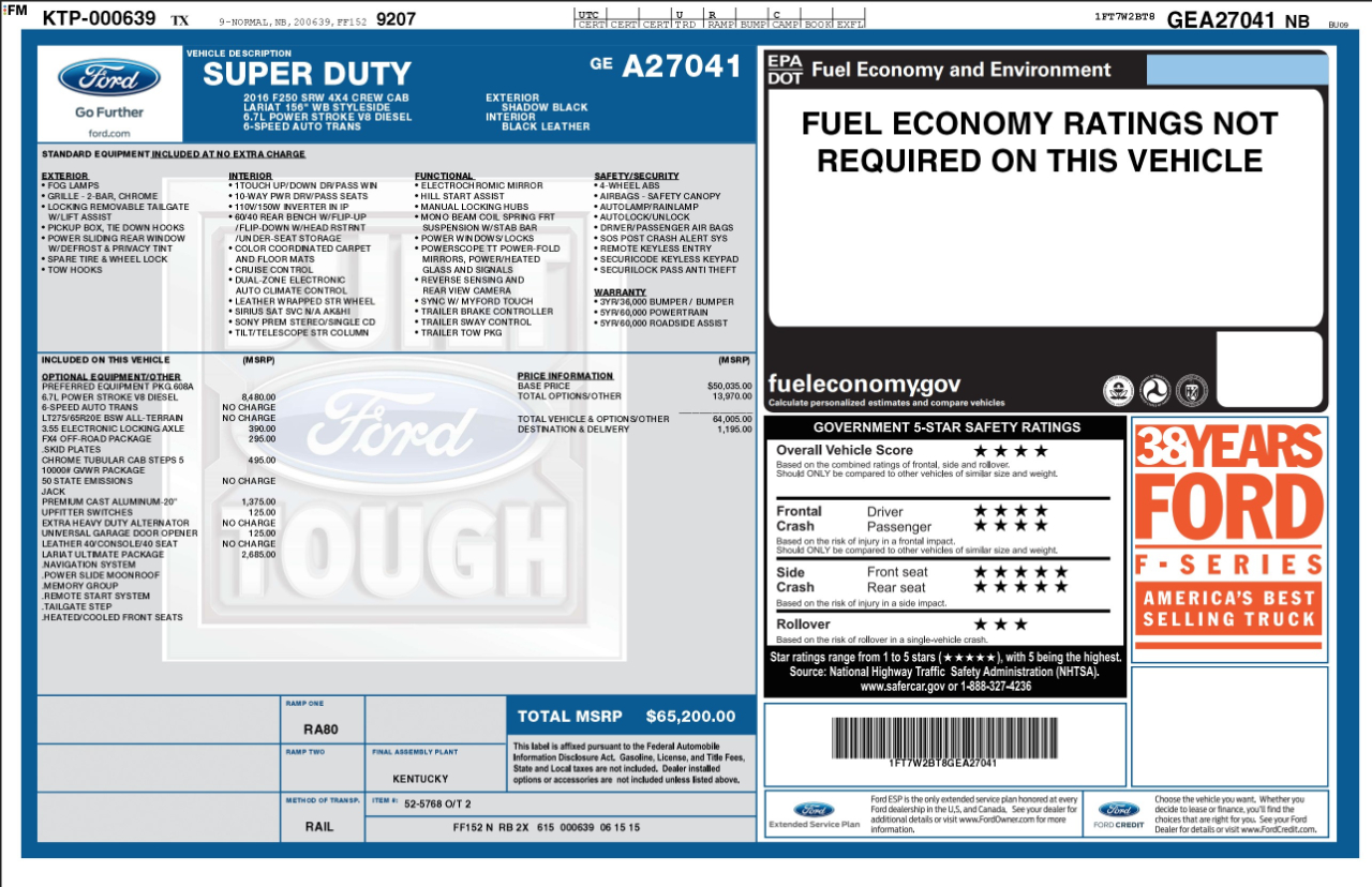 Ford Super Duty F-250 SRW  2016