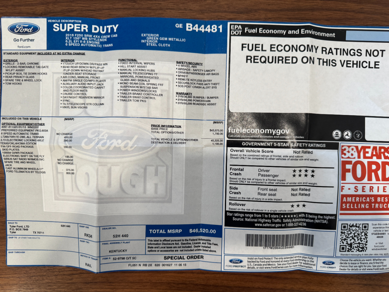 Ford Super Duty F-250 SRW  2016