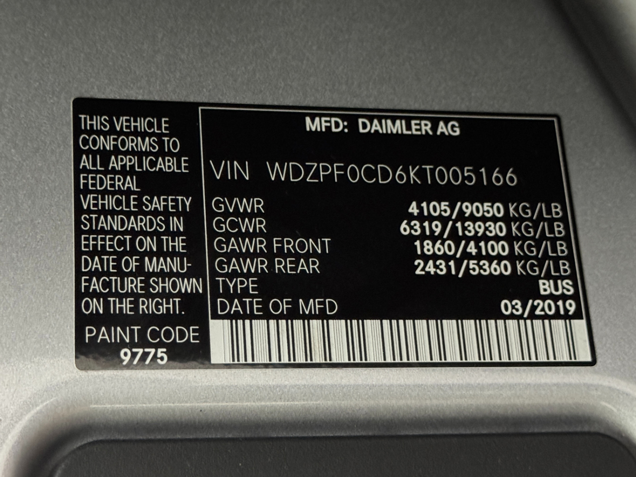 Mercedes-Benz Sprinter Passenger Van  2019