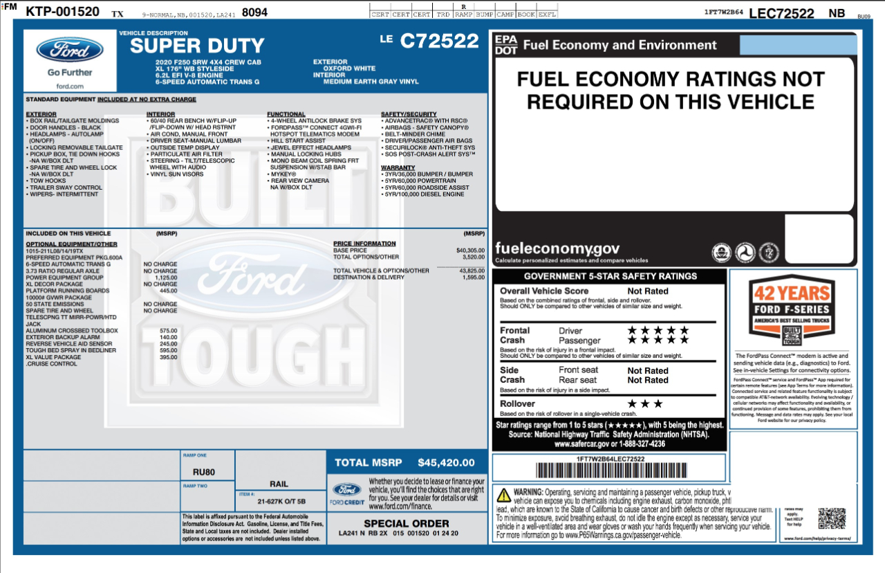 Ford Super Duty F-250 SRW  2020