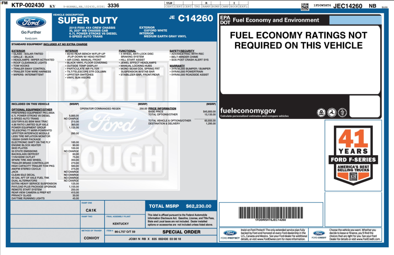 Ford Super Duty F-550 DRW  2018