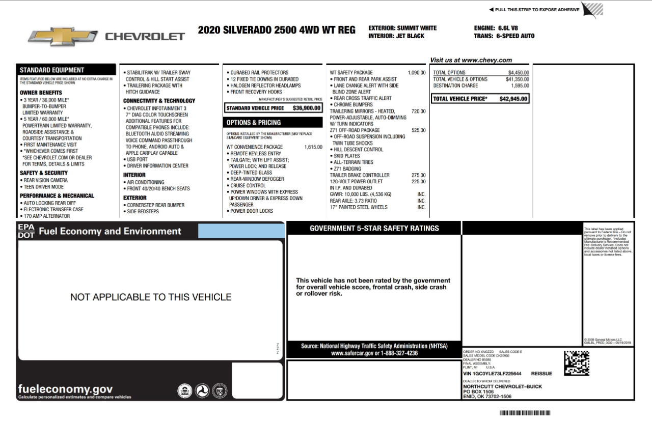 Chevrolet Silverado 2500HD  2020