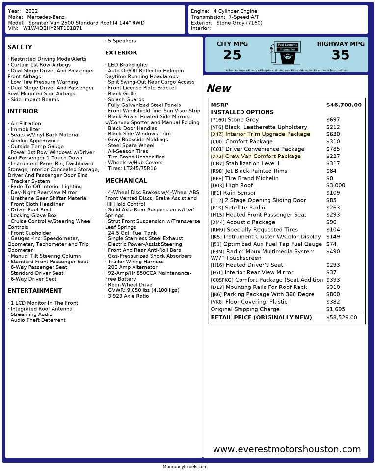 Mercedes-Benz Sprinter  2022