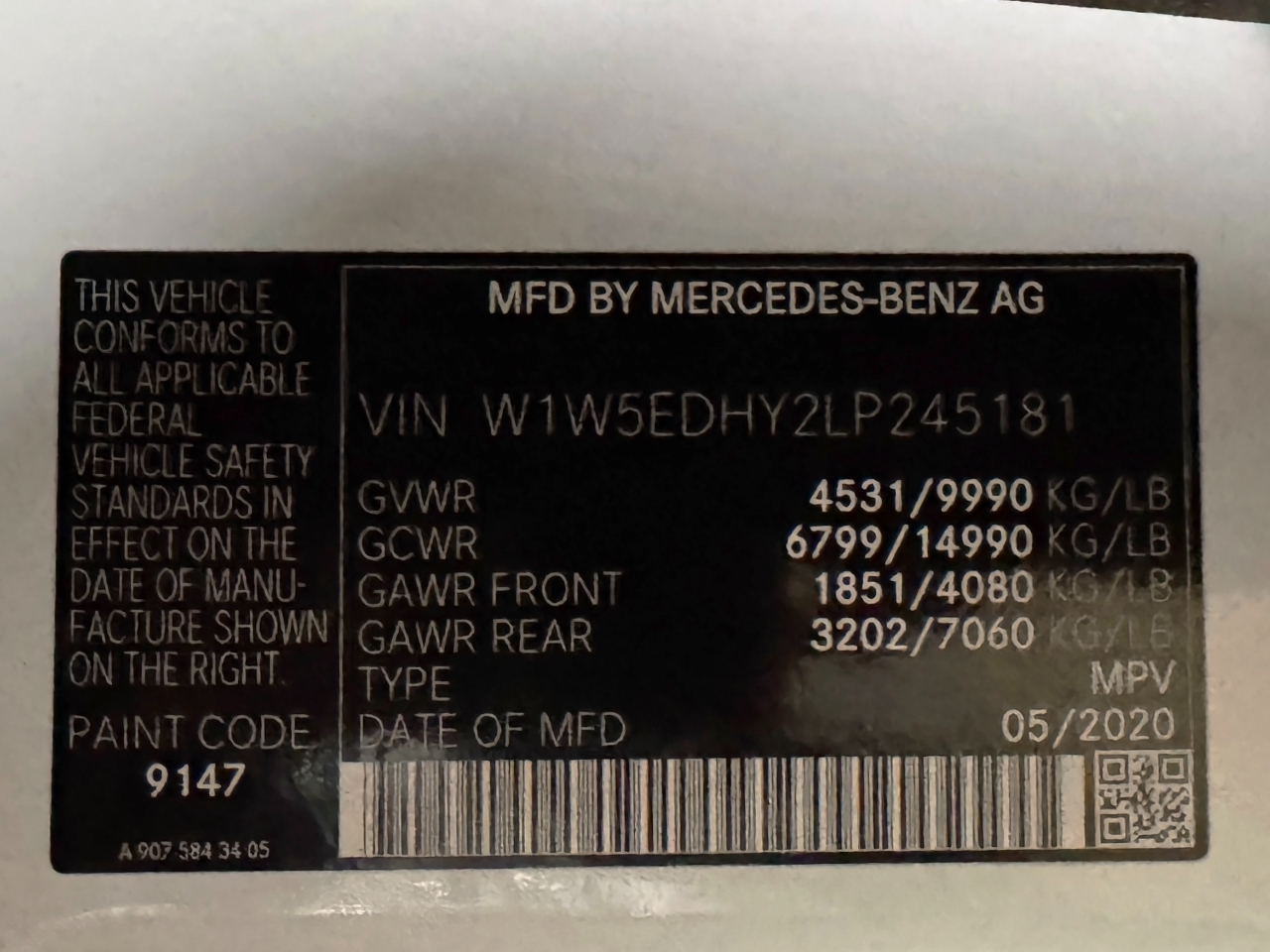 Mercedes-Benz Sprinter Cargo Van  2020