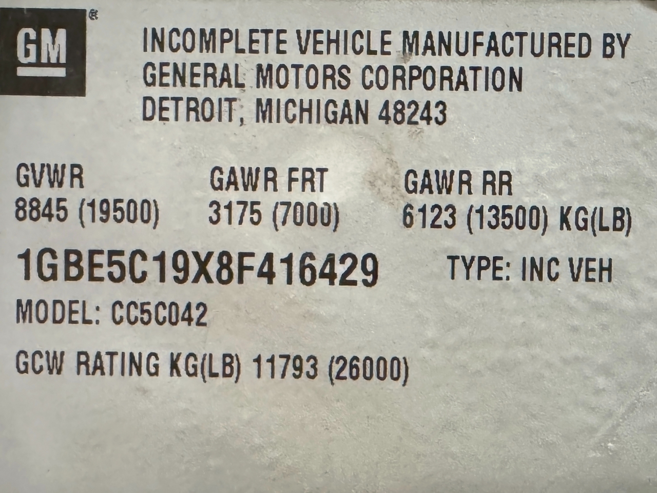 Chevrolet C5500  2008