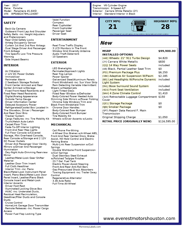 Porsche Panamera  2017