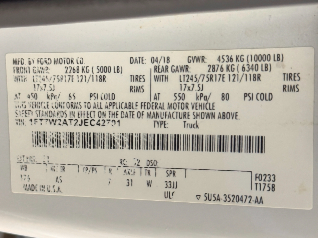 Ford Super Duty F-250 SRW  2018