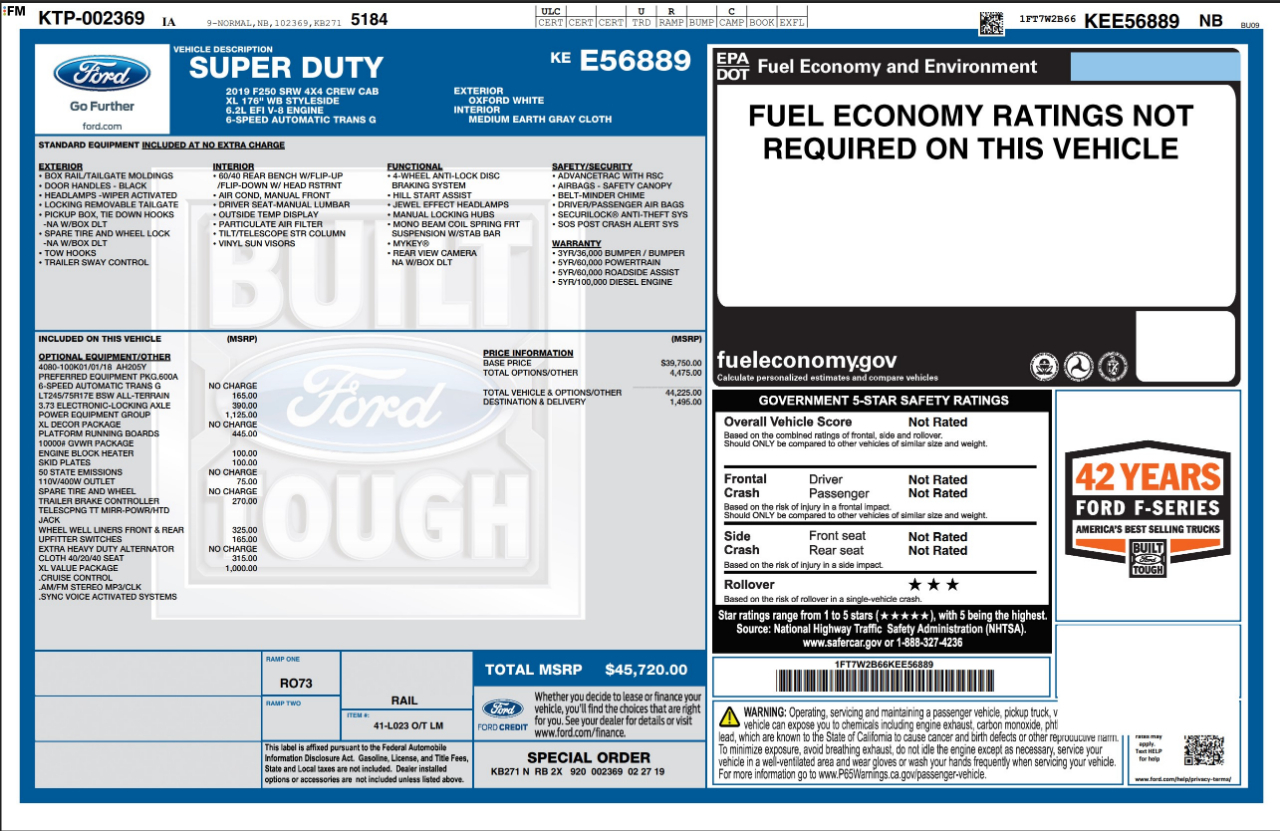 Ford Super Duty F-250 SRW  2019