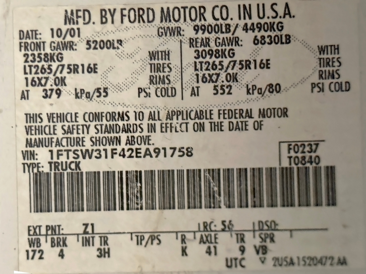 Ford Super Duty F-350 SRW  2002