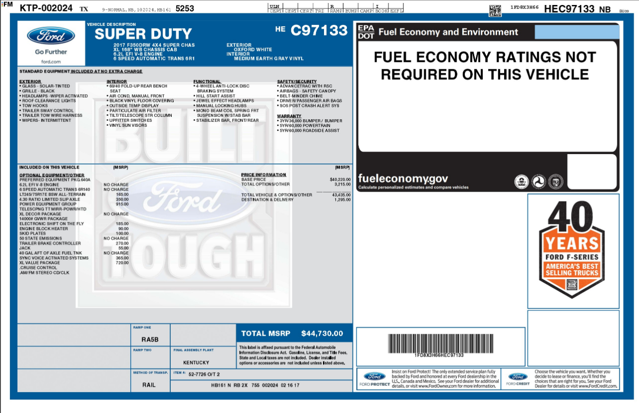 Ford Super Duty F-350 DRW  2017