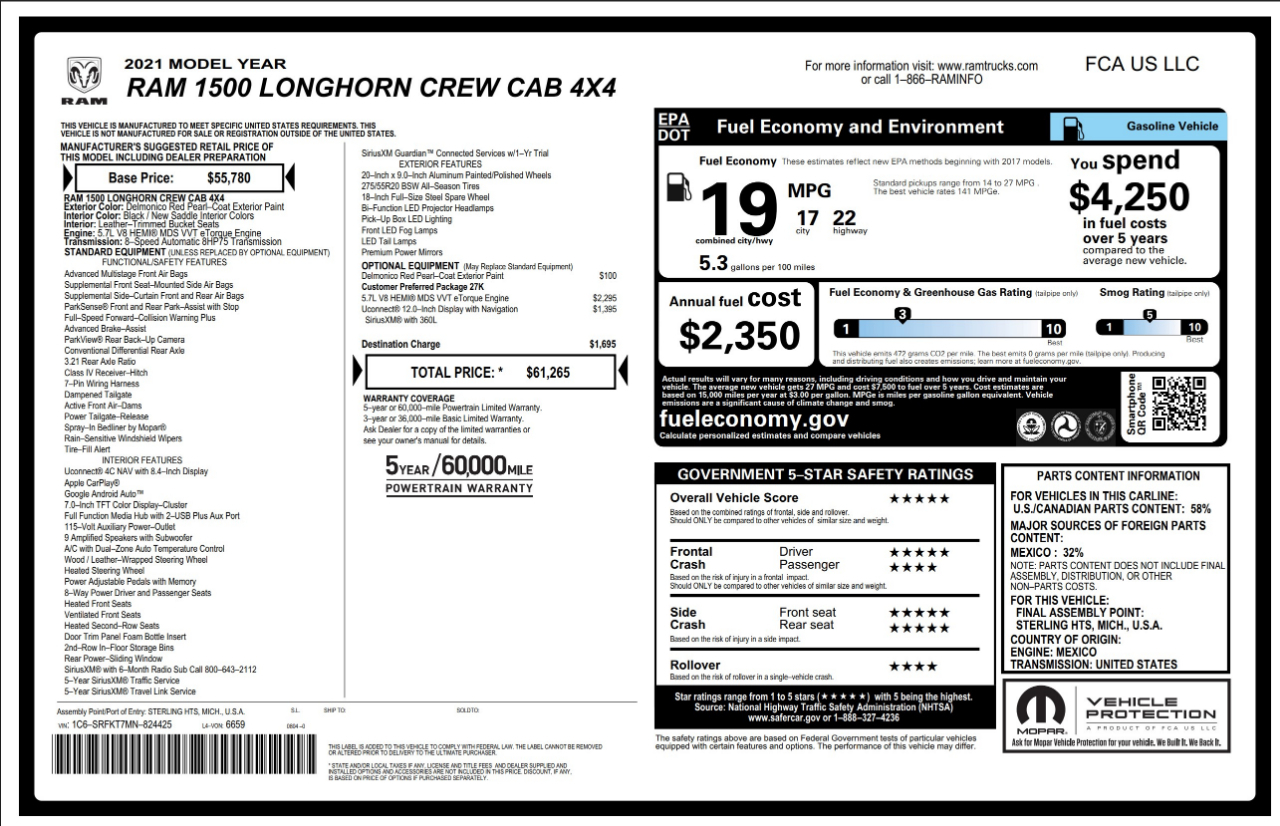 RAM 1500  2021