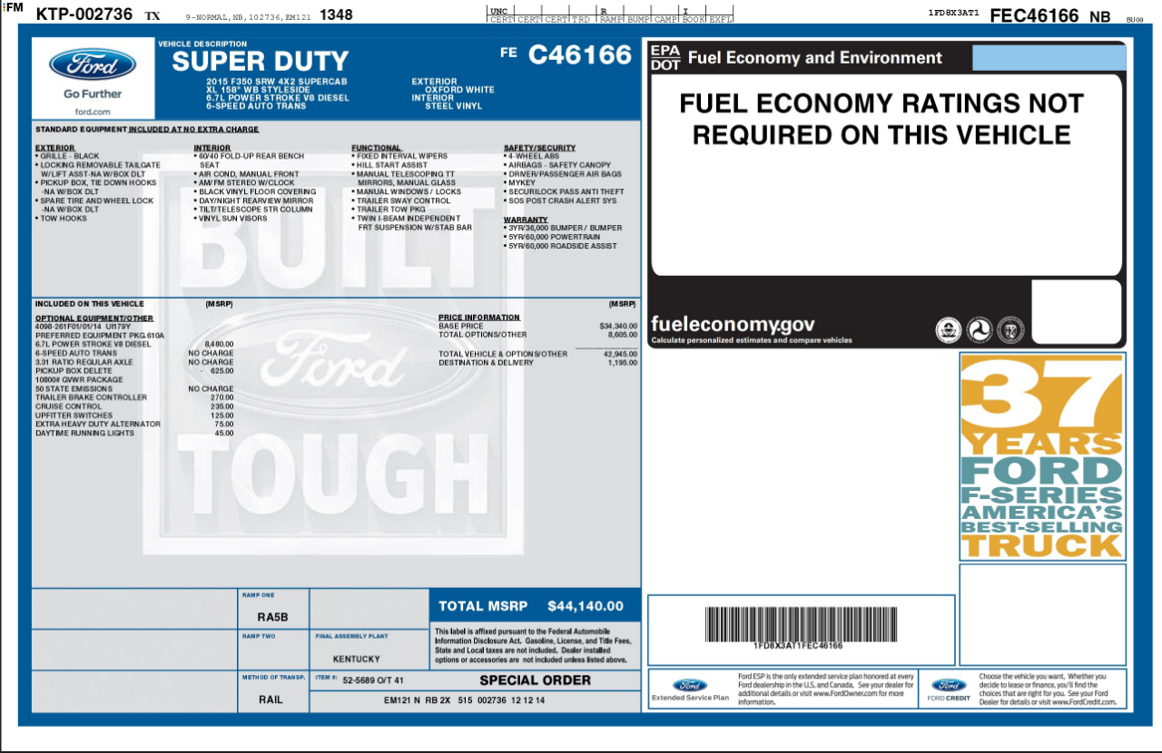 Ford Super Duty F-350 SRW  2015