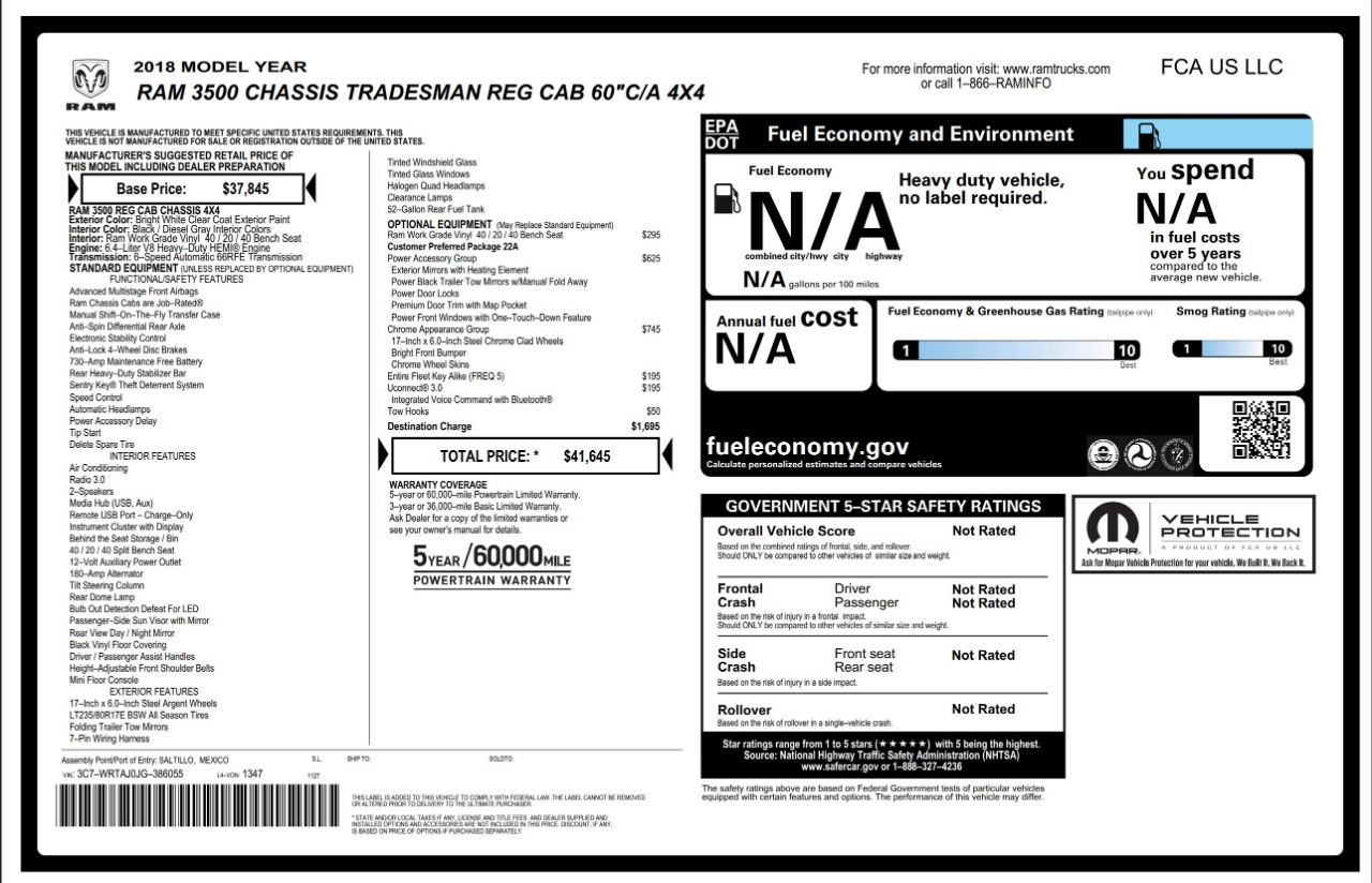 RAM 3500 Chassis Cab  2018