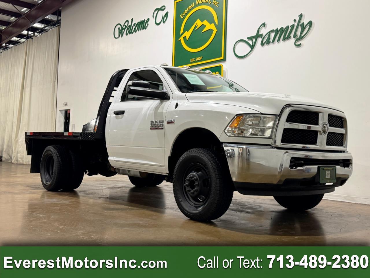 2018 RAM 3500 TRADESMAN 4X4 REG CAB 9FT FLATBED 6.4L GAS 1OWNER