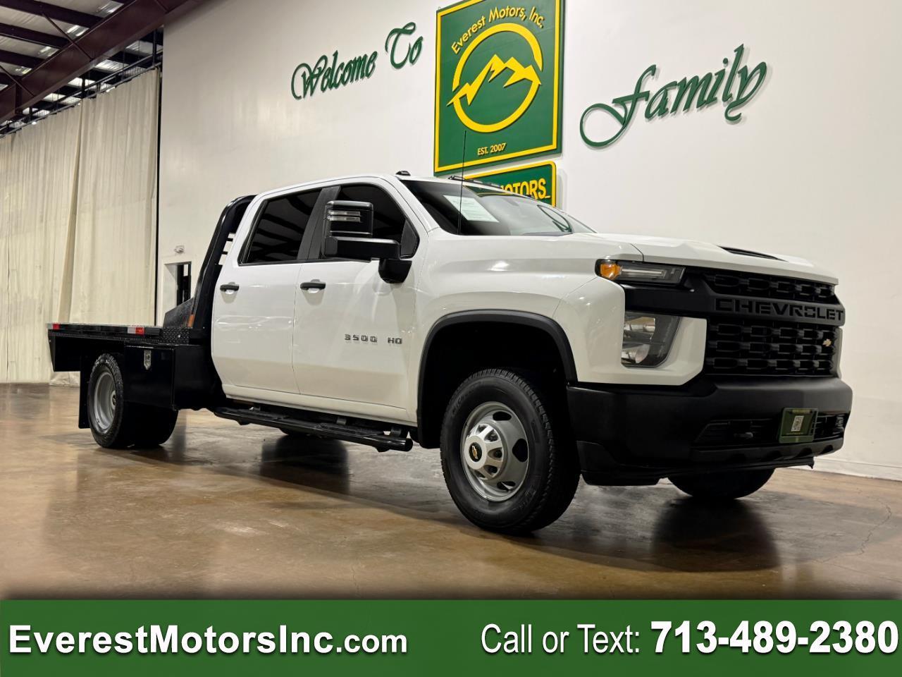 2020 Chevrolet Silverado 3500 WT 4X2 CREWCAB 9FT FLATBED 6.6L V8 GAS