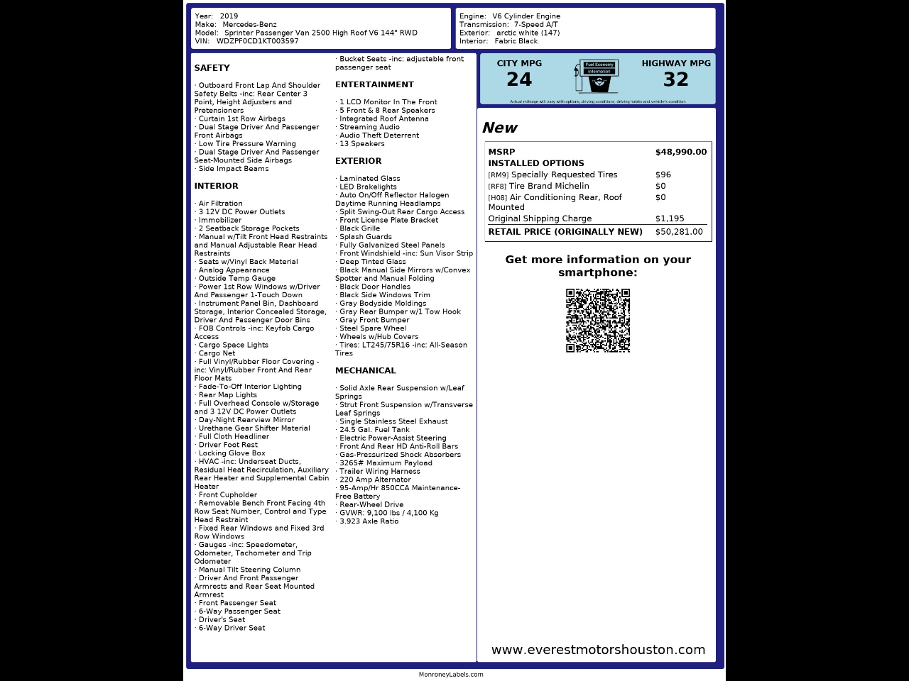 Mercedes-Benz Sprinter Passenger Van  2019