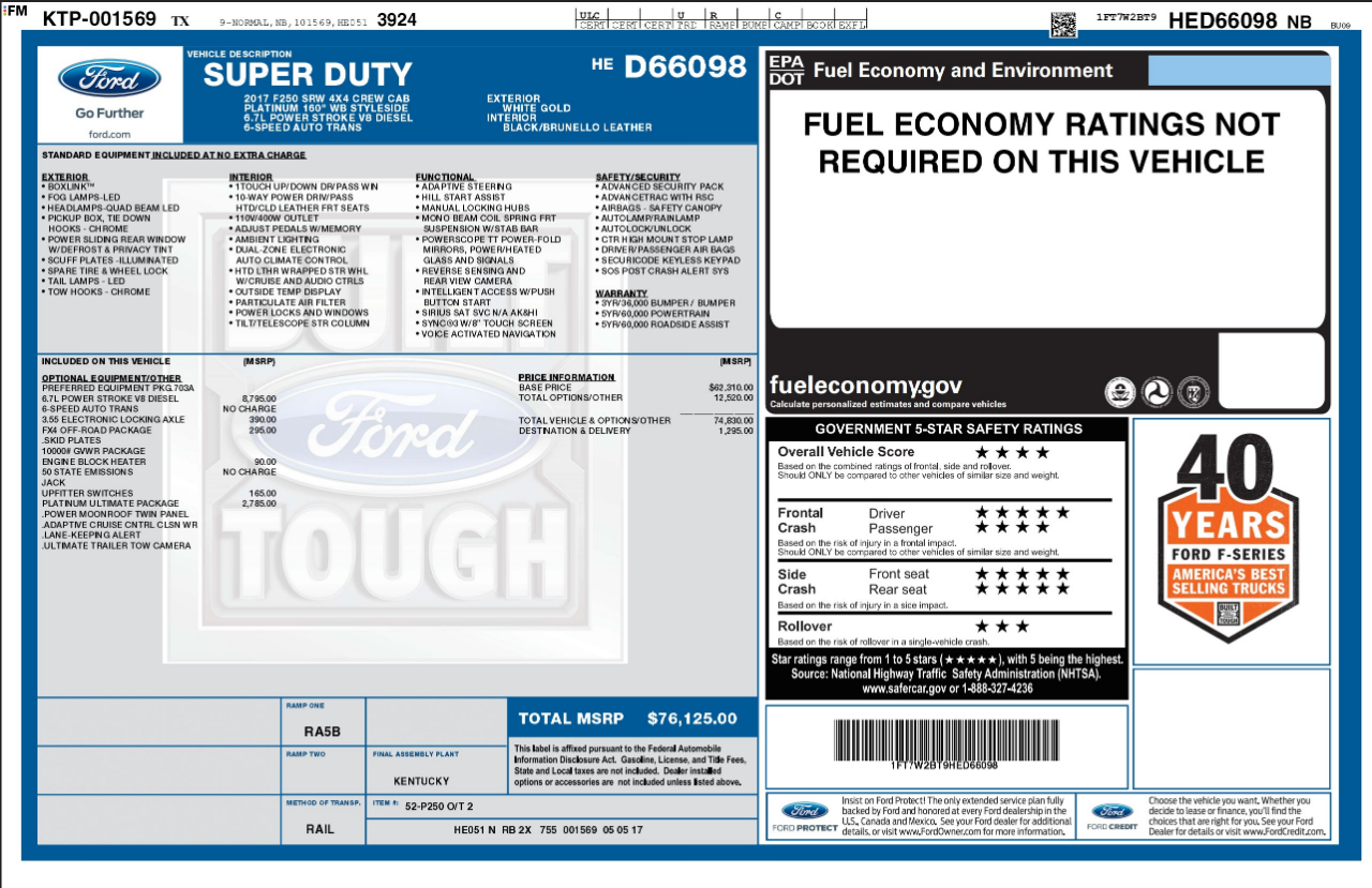 Ford Super Duty F-250 SRW  2017