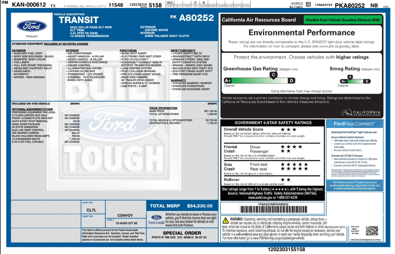 Ford Transit Passenger Wagon  2023