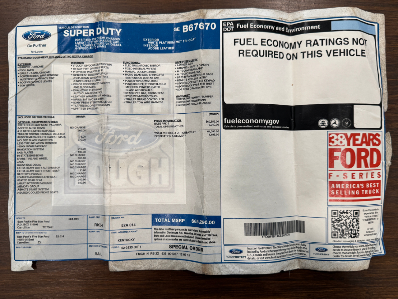 Ford Super Duty F-450 DRW  2016