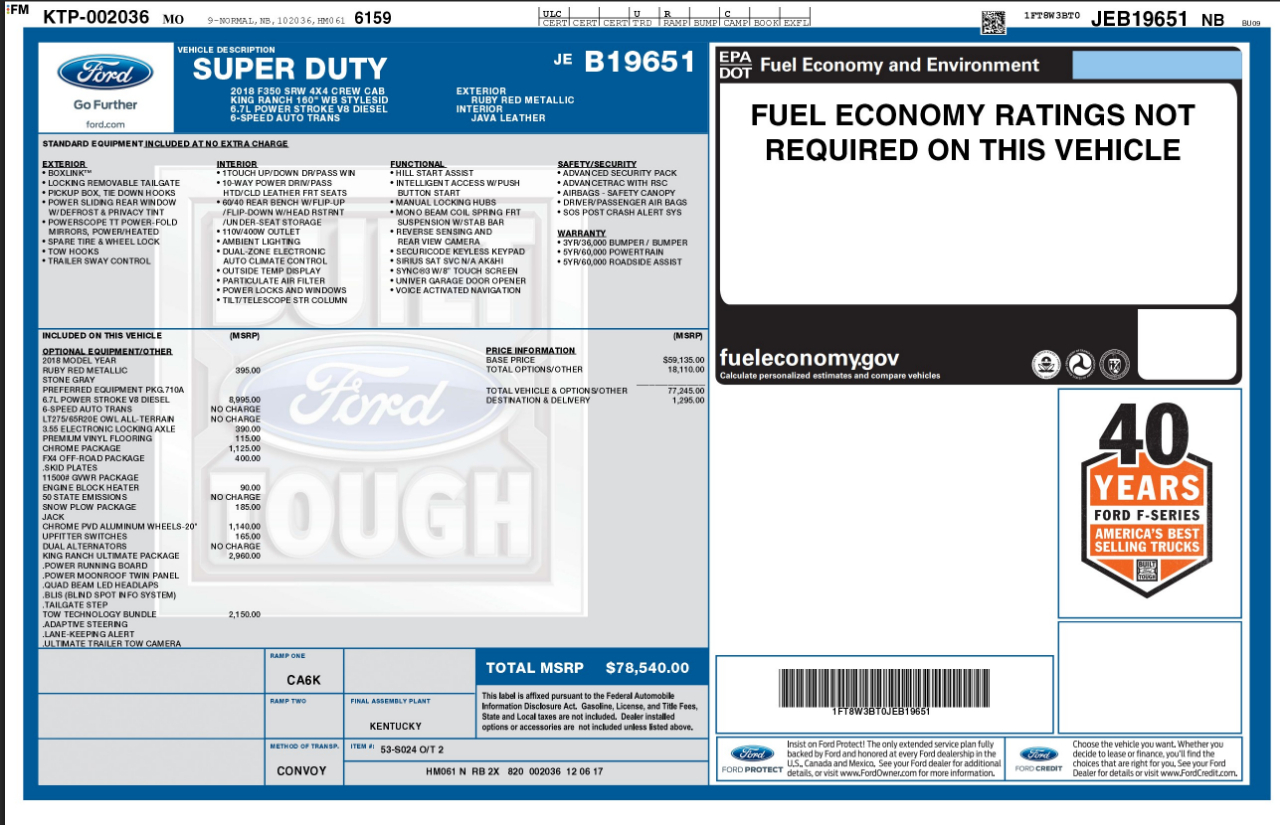 Ford Super Duty F-350 SRW  2018