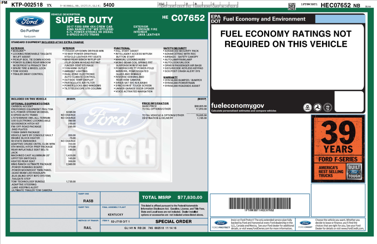 Ford Super Duty F-350 SRW  2017