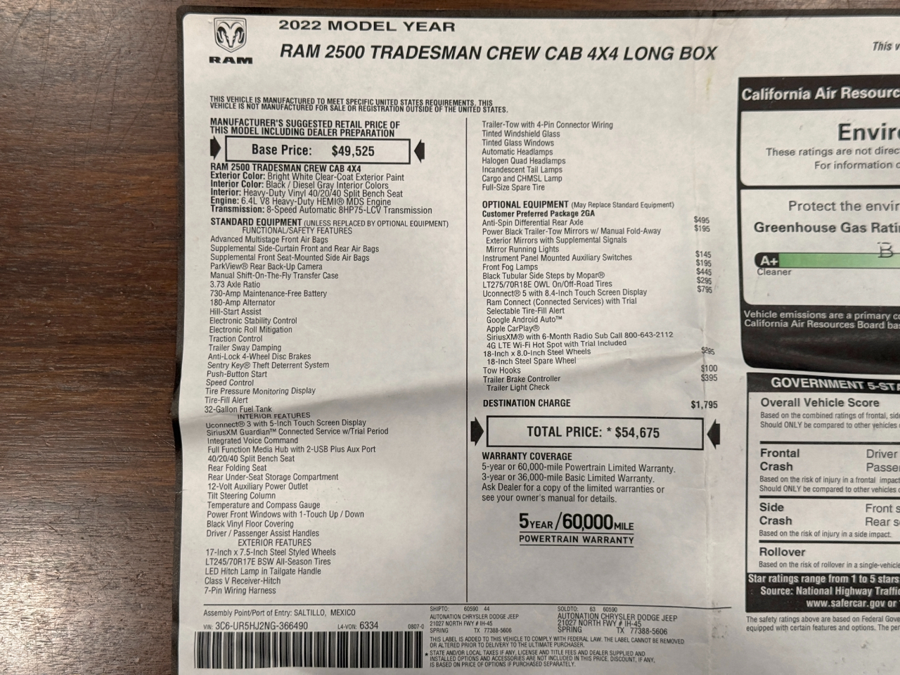RAM 2500  2022