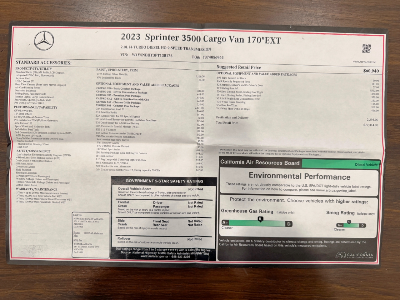Mercedes-Benz Sprinter Cargo Van  2023