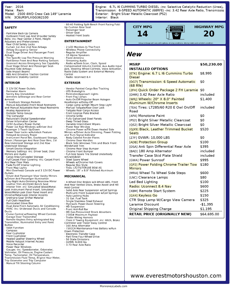 RAM 2500  2016
