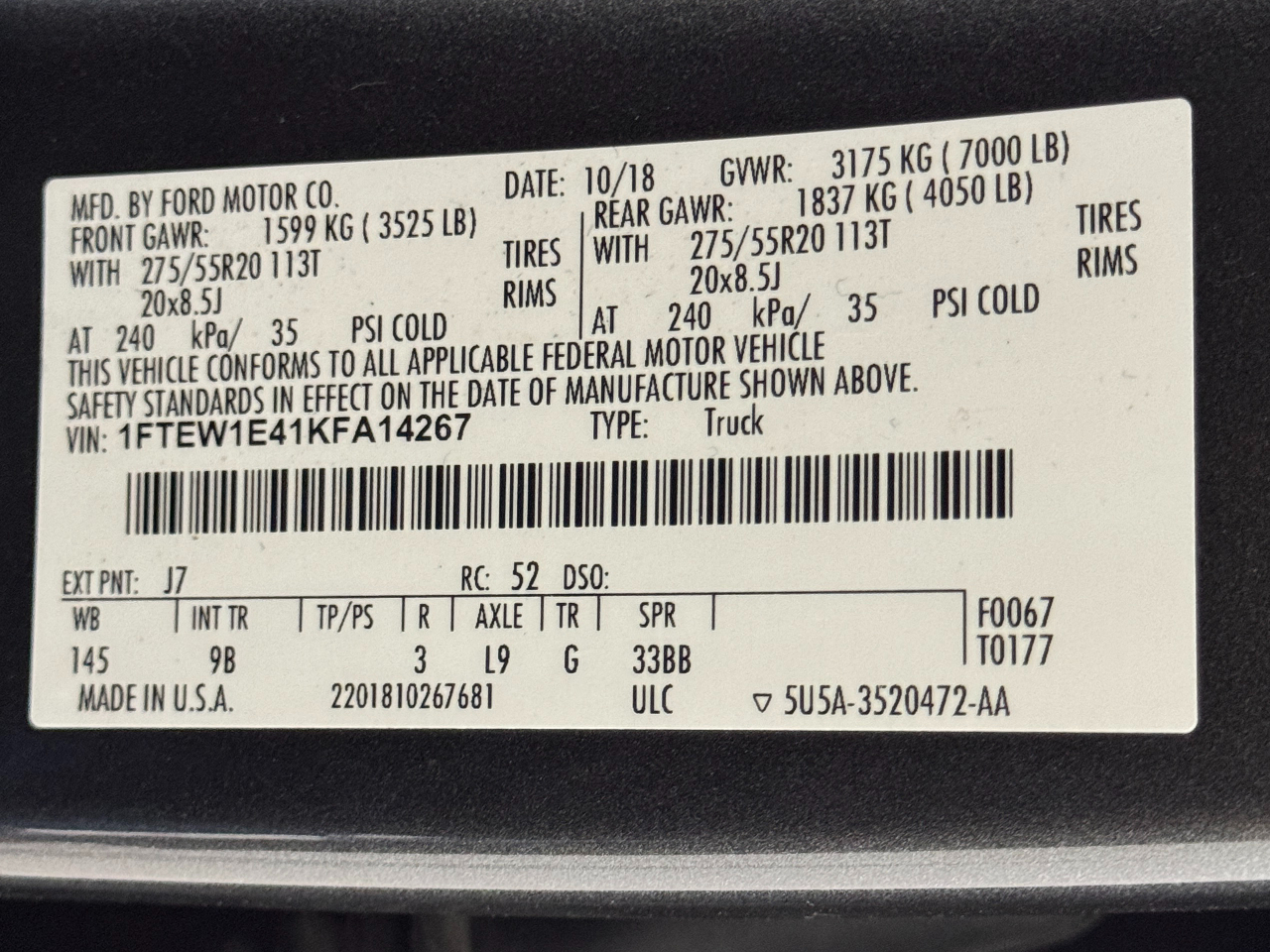 Ford F-150  2019
