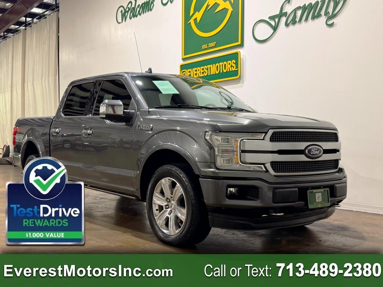 2019 Ford F-150 PLATINUM 4X4 CREWCAB SHORT 3.5L GAS TOW & TECH PKG