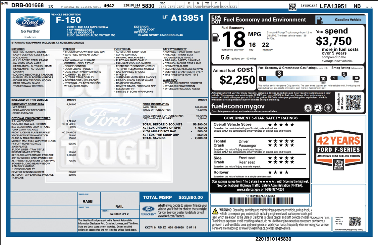 Ford F-150  2020