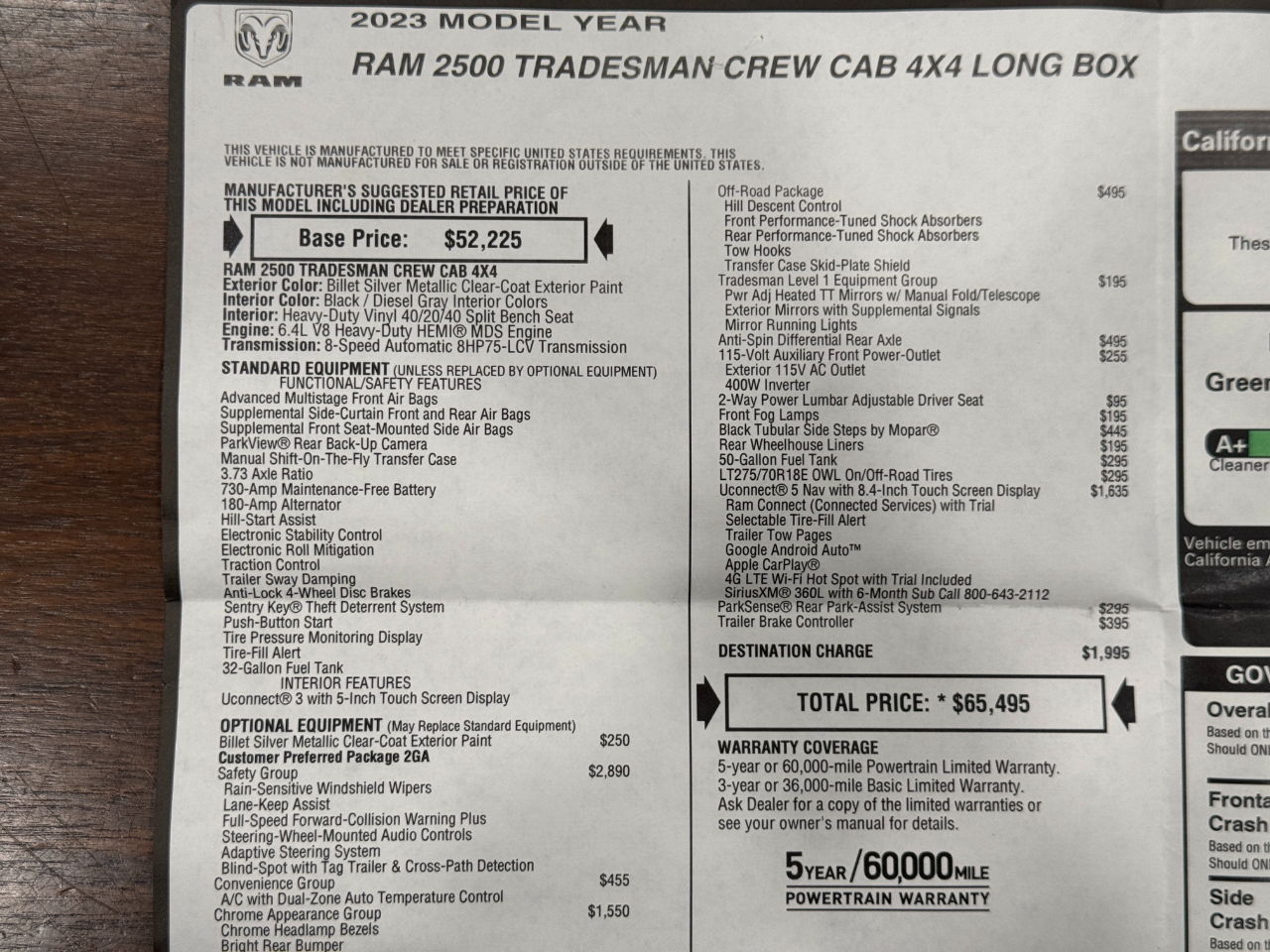 RAM 2500  2023