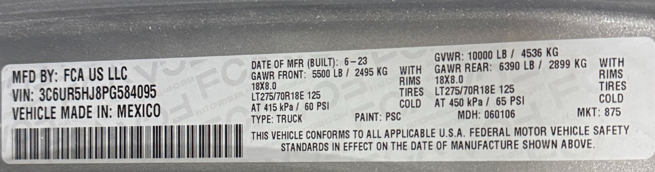 RAM 2500  2023