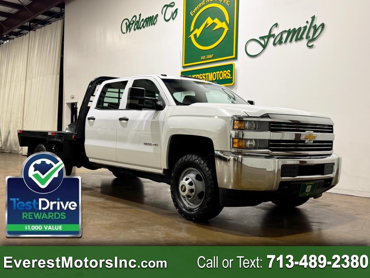 2017 Chevrolet Silverado 3500HD WT 4X2 CREWCAB 9FT FLATBED 6.0L V8 GAS