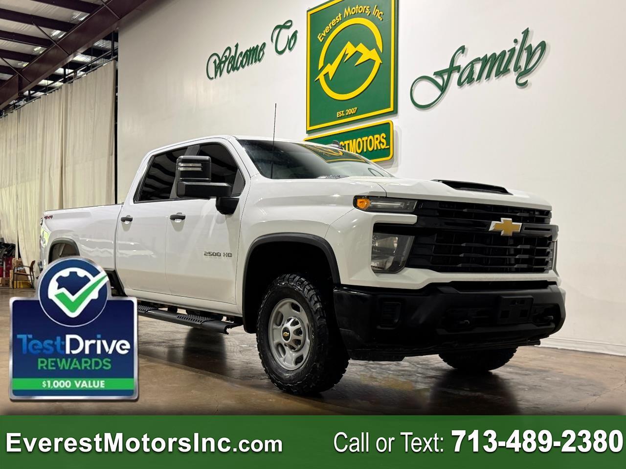 2024 Chevrolet Silverado 2500HD WT 4X4 CREWCAB LONG 6.6L V8 GAS 1OWNER