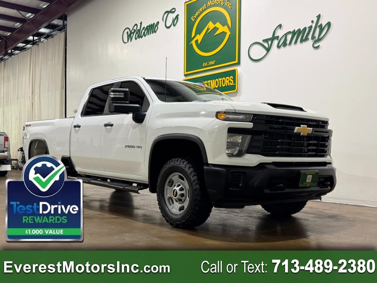 2024 Chevrolet Silverado 2500HD WT 4X4 CREWCAB LONG 6.6L V8 GAS 1OWNER