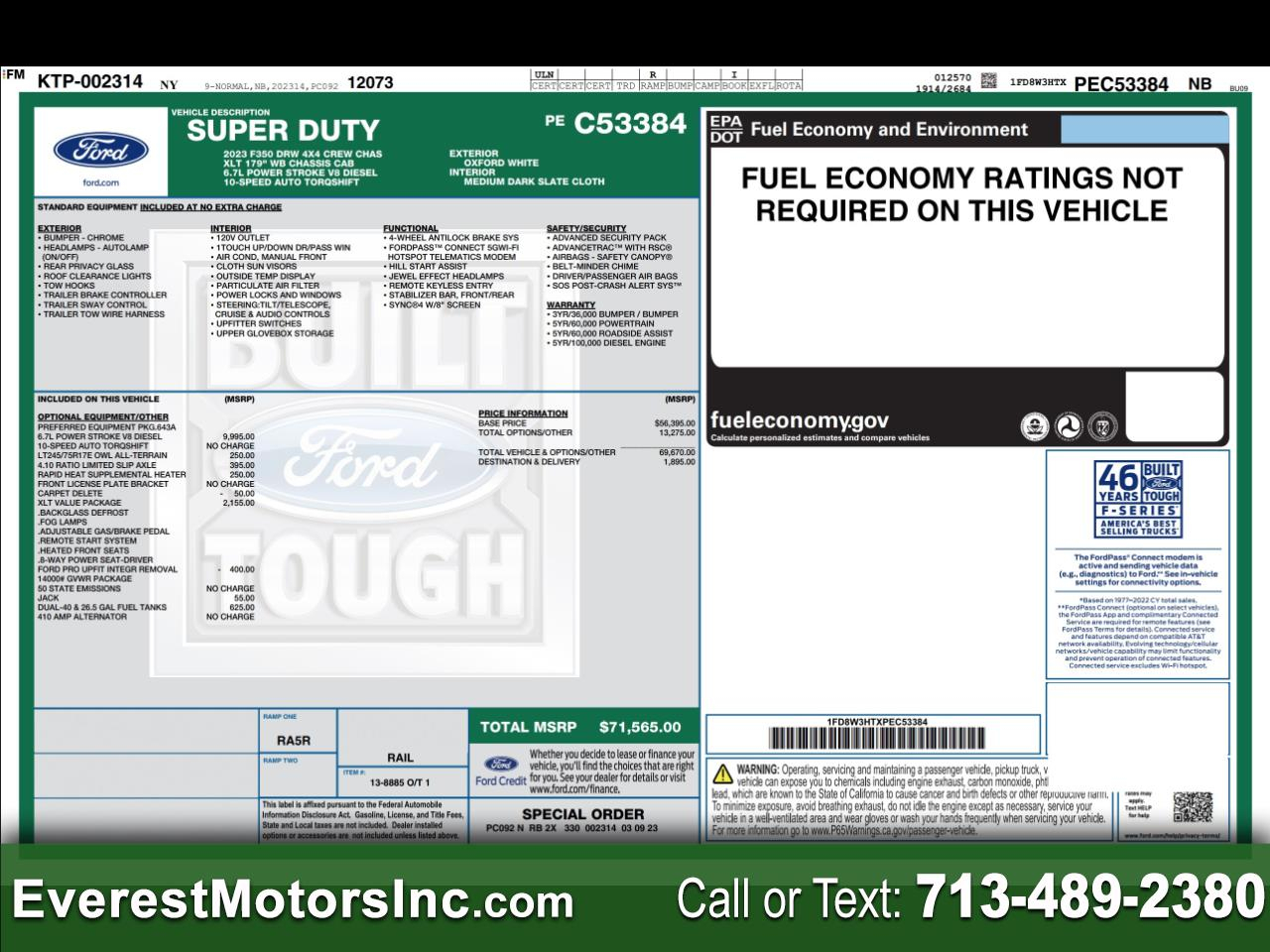 2023 Ford Super Duty F-350 DRW XLT 4X4 CREWCAB FLATBED 6.7L DIESEL 1OWNER