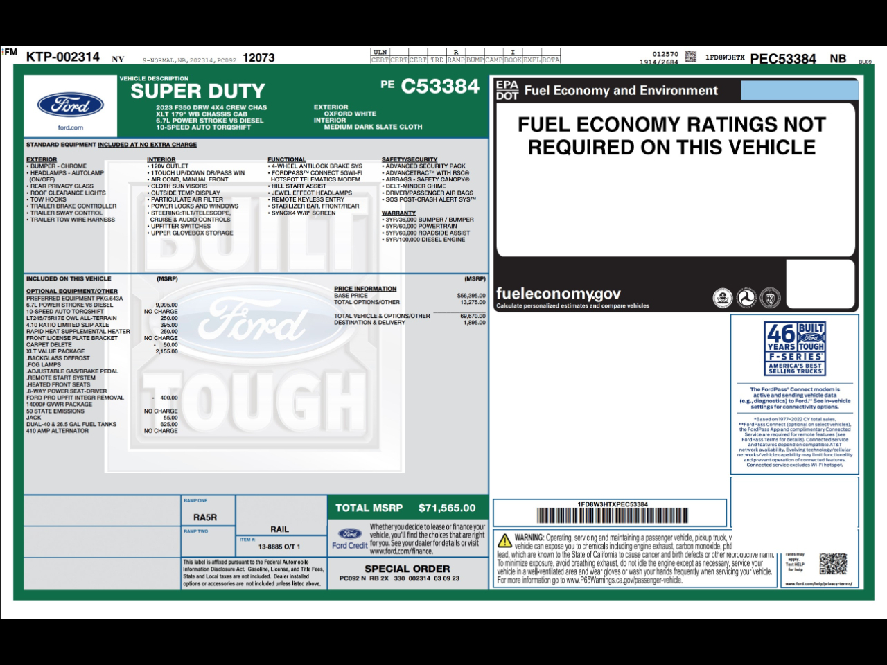 2023 Ford Super Duty F-350 DRW XLT 4X4 CREWCAB FLATBED 6.7L DIESEL 1OWNER