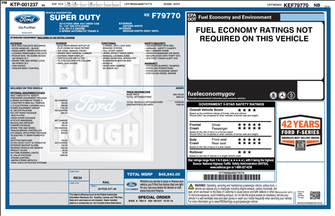 Ford Super Duty F-250 SRW  2019