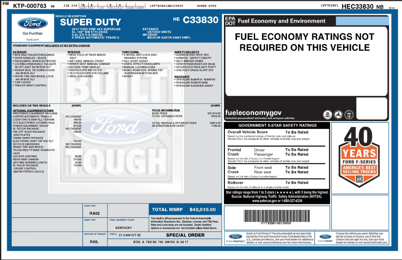 Ford Super Duty F-250 SRW  2017