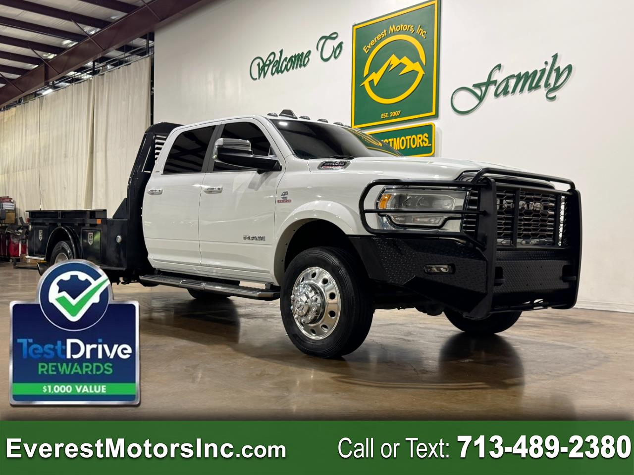 2021 RAM 4500 LARAMIE 4X4 CREWCAB 9FT FLATBED 6.7L DIESEL 1OWNER