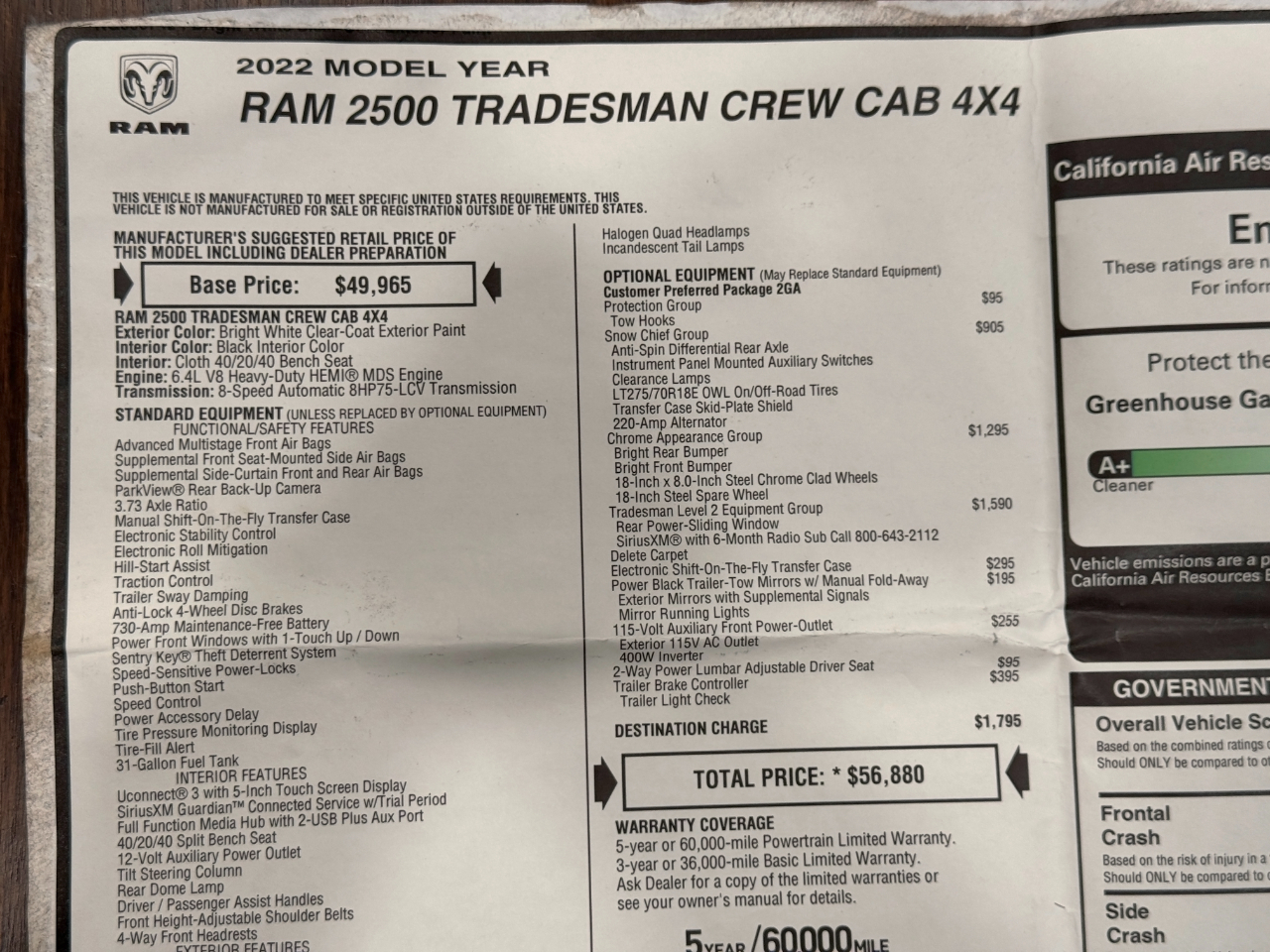 RAM 2500  2022