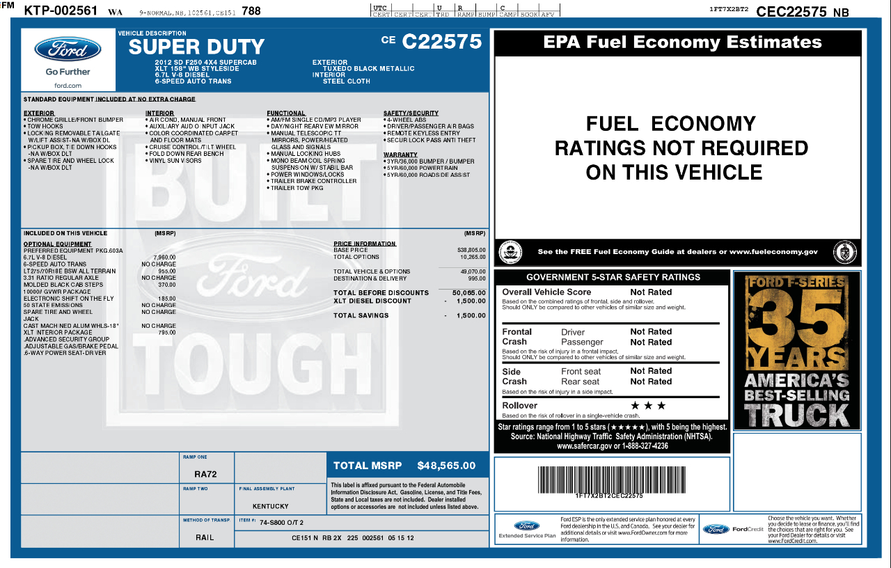 Ford Super Duty F-250 SRW  2012