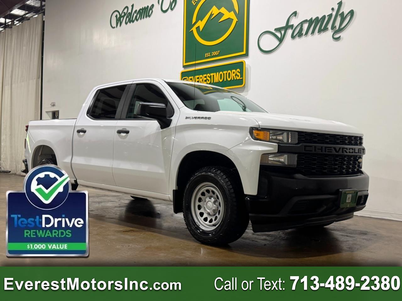 2021 Chevrolet Silverado 1500 WT 4X2 CREWCAB SHORT BED 5.3L V8 GAS 1OWNER