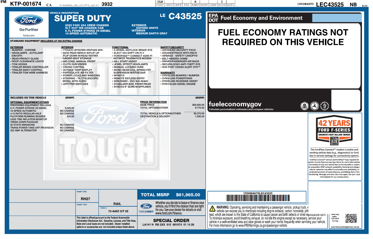 Ford Super Duty F-450 DRW  2020